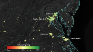 Illustration for article titled Holiday Lights Are Officially Bright Enough to Be Seen from Space